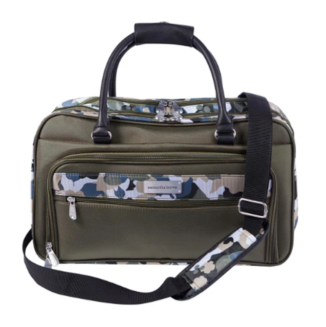 Samantha Brown Carry-All Travel Bag Luggage Organized Carry On~ Olive Geo Camo
