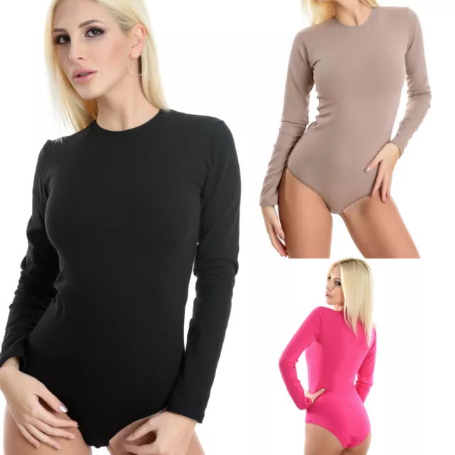 Evoni Damen Body Langarmbody Blickdicht Thermobody für Frauen