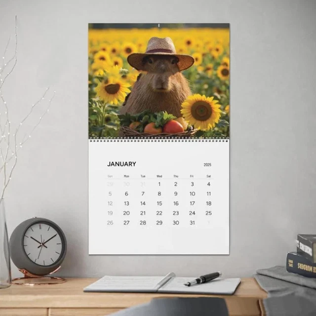 thumbnail image 2 of 2026 Wall Calendar,Capybara Calendar 2026, Monthly Wall Calendar 12 X 24 Open Q0dbglbbv19exkbd 2 of 14