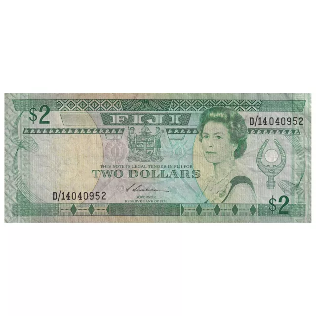[#334439] Banknote, Fiji, 2 Dollars, 1988, KM:87a, EF(40-45)