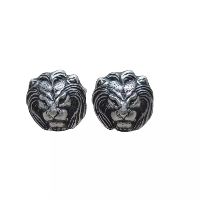 Handmade Oxidized Silver Lion Cuff Links