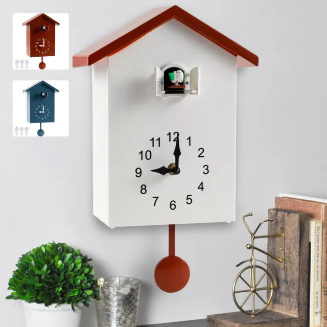 Cuckoo Clock Plastic Cuckoo Wall Clock with Bird Tweeting Sound Hanging RolHM