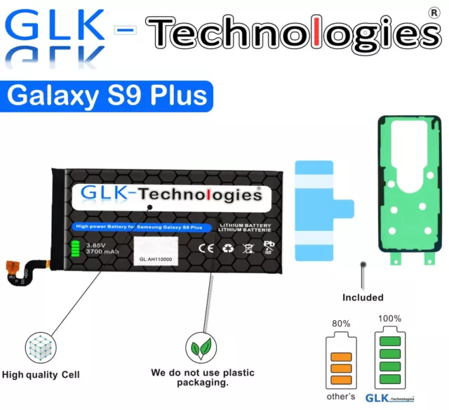 GLK Akku für Samsung Galaxy S9 Plus EB-BG965ABA Batterie PRO NEU 2024 B Ohne Set