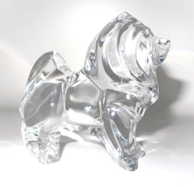 Baccarat Crystal, Clear CHOW DOG Figurine Paperweight, 4 1/2" by 4" H
