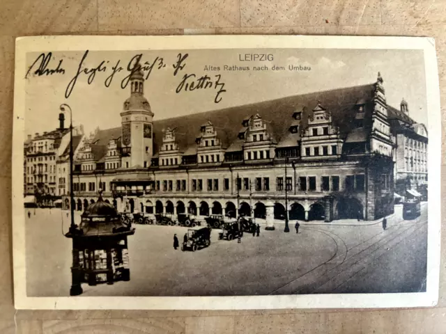Antique historical postcard Leipzig old town hall after conversion from 1916
