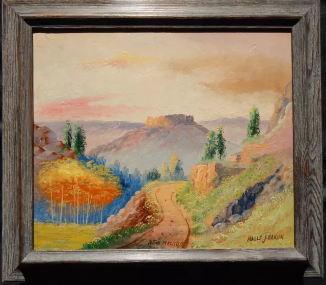 Signed Impressionist New Mexico Landscape at Dusk OLD Oil Painting NO RESERVE