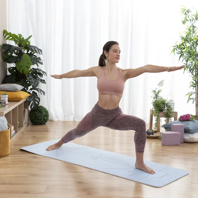 Tappetino da Yoga Antiscivolo con Linee di Posizione e Manuale per gli Eserci
