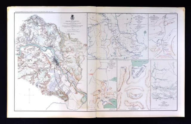 Civil War Map Battle of Fredericksburg Virginia & Dakota Sioux Expedition Mounds