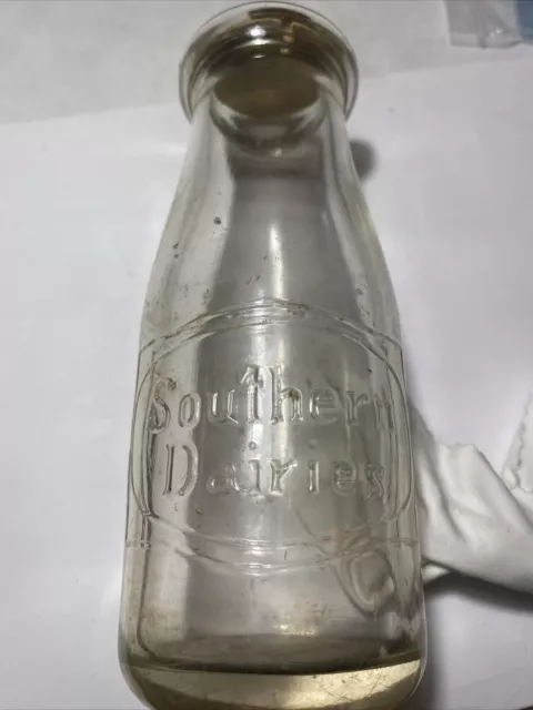 Southern Dairies embossed Third quart Milk Bottle Vintage