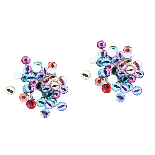 Half Round Cabochons 2x Handwerk Perlen Bösen Augen Flatback Flatback für Handwe