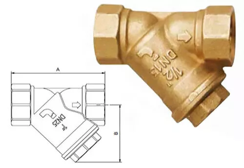Filtro Acqua A Y Itap In Ottone 1 1/4 Con Cartuccia Inox (20275)