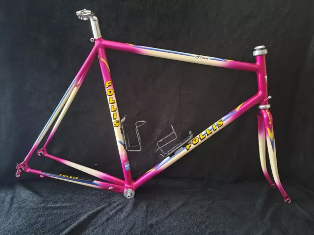 Follis LYON Pink Art Décor frame alu fork 57/57 Columbus Zona Made In France