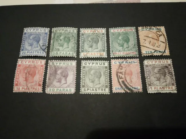 Cyprus GV Definitives - Selection of 10 Good/Fine Used Examples