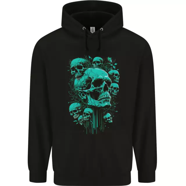 Skull Time Gothic Heavy Metal Rock Music Biker Mens 80% Cotton Hoodie