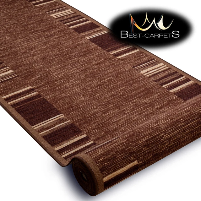 Alfombras modernas HALL Runner ""ADAGIO"" marrones ANTIDESLIZANTES ancho 57-133 cm extra largo