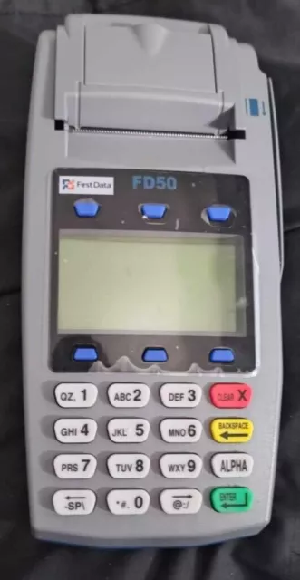 First Data Fd-50 Credit Card Terminal With Card Swipe- No Power Cord