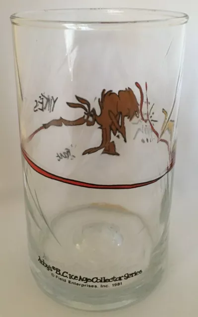 Vintage  1981  Arby's  Johnny Hart   BC ICE AGE  Collector Series    Glass 2