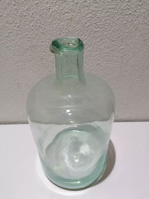 Antike Waldglas Flasche Mit Abrissnarbe Am Boden Mundgeblasenes Glas Um 1830