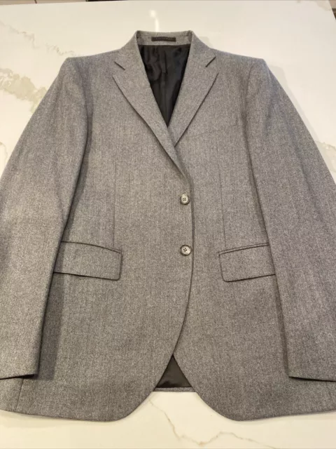 Men’s Blazer - Lubiam Brand - Made In Italy - Grey - 42R - Pure Wool S120