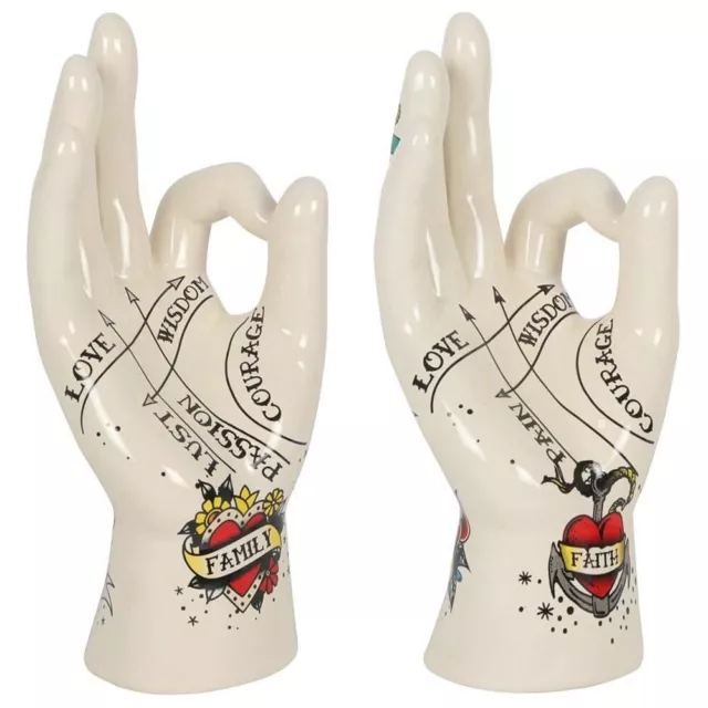 Palmistry Hand Ornament Tattoo Palm Reading Sculpture Fortune Telling Spiritual