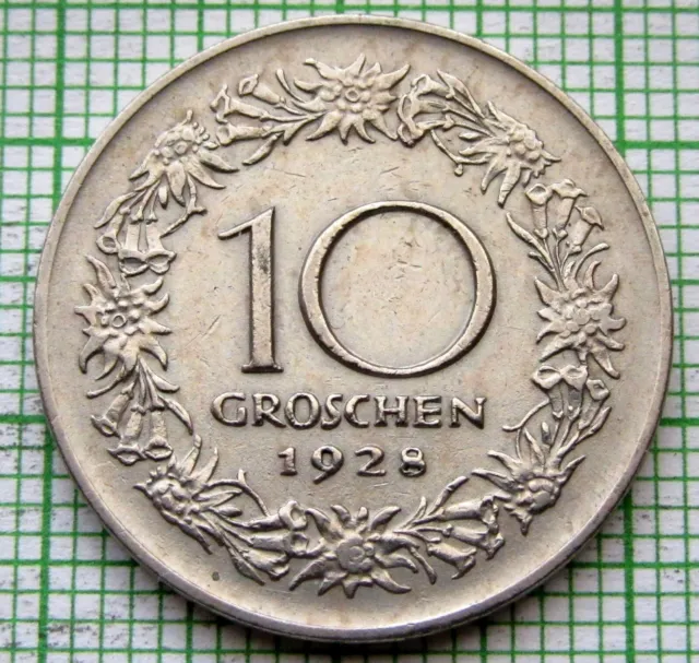 AUSTRIA 1928 10 GROSCHEN, WOMAN OF TYROL - 1 coin - AUSTRIA 1928 10 GROSCHEN