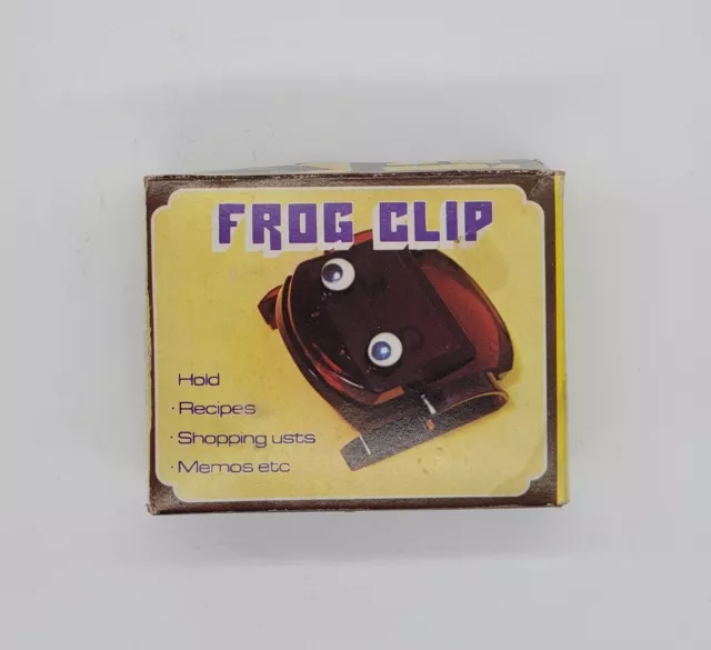 Frog Paper Clip Amber Plastic 1960's Office Toy Vintage