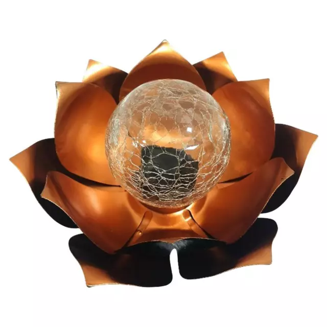 2 Solarleuchten Garten Wasserdicht Knisterkugel Glas Lotusblume LED Licht