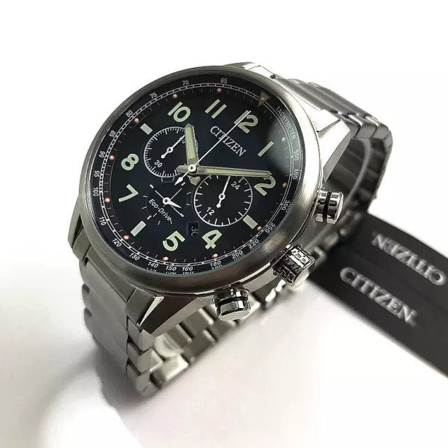 Men's Citizen Eco-Drive Steel Chronograph Watch CA4420-81L