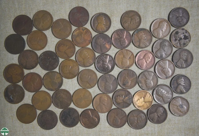 Roll Of 1922-D Circulated Lincoln Wheat Cents With Problems - 50 Pieces