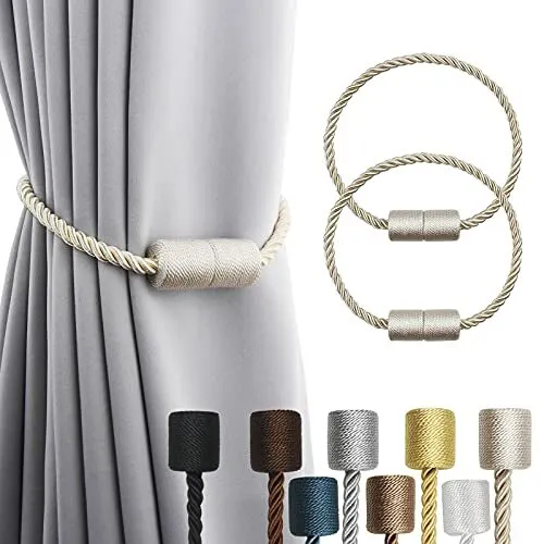 2 Pack Strong Magnetic Curtain Tiebacks Outdoor Elegant Decorative Tie Backs Mod