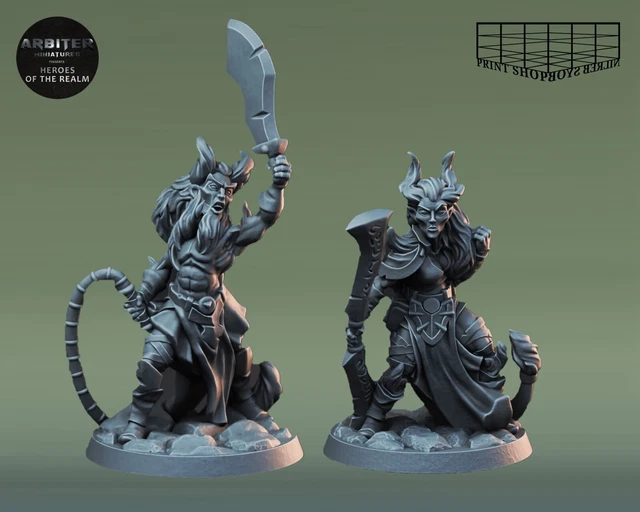 Figurine Tieffelin Magicien – Diabolique Miniature Résine Pour D&D 5e, Pathfinder