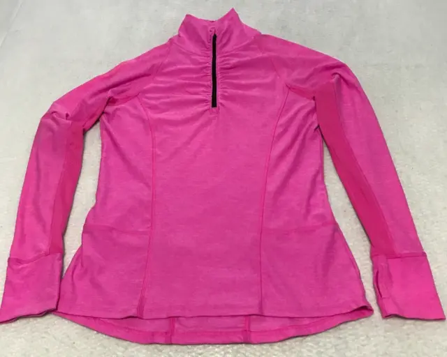 Champion Womens Performance Top Size M Pink Semi Fitted 1/4 Zip Pullover NWOT