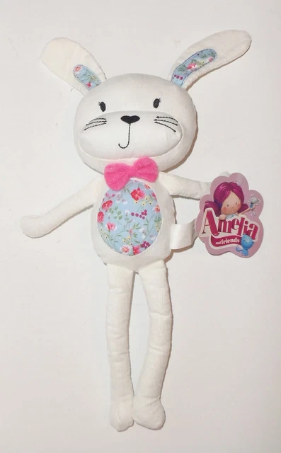 AMELIA AND FRIENDS Soft White Rabbit Toy Tag Figure Easter Bunny Doll ...
