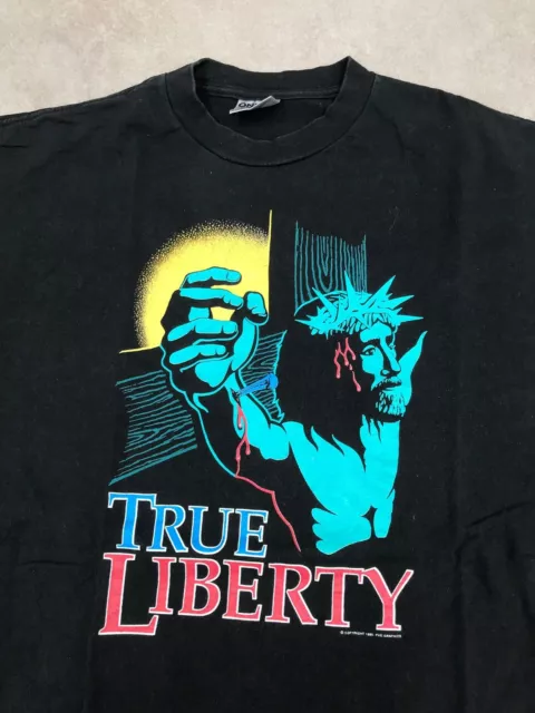 1995 Vintage JESUS TRUE LIBERTY T Shirt 2XL | Single Stitch Christian ONEITA 90s 2