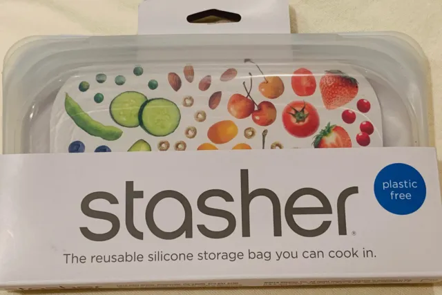 BRAND NEW Stasher Reusable Silicone Food Bag Snack Size Small Clear