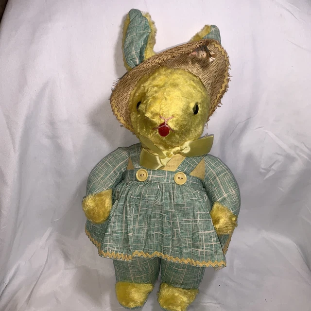 Gund Creations J.swedlin Inc Vintage Very Rare Easter Bunny Straw Stuffed Excell
