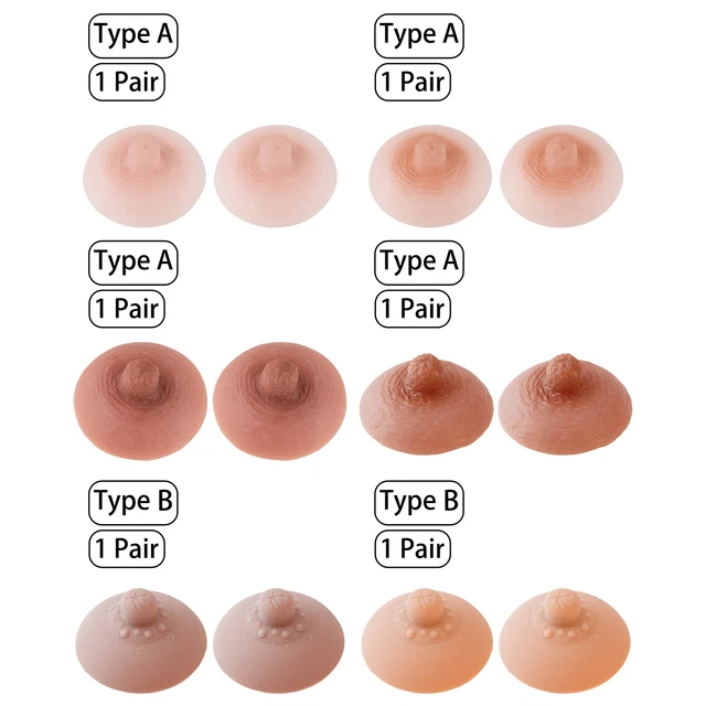 2Pcs Cross-dressing Self-priming Reusable Silicone Nipple Covers Prosthetic