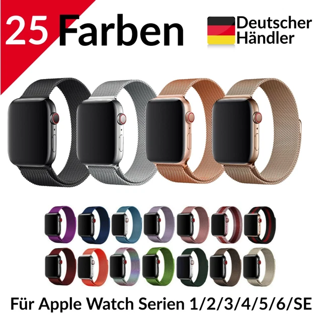 Armband Apple Watch Milanaise Edelstahl Series 4 5 6 7 8 SE 38 40 42 44 Milanese