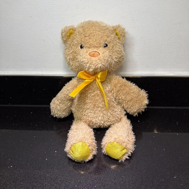 EARLY LEARNING CENTRE Birthday Bear Plush Teddy Bear Soft Toy Yellow ...