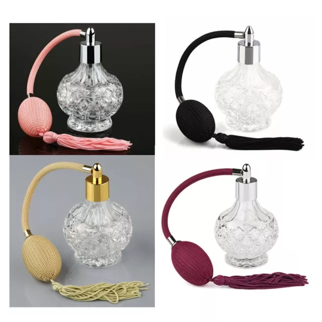 80ml Crystal Glass Spray Perfume Bottle Cosmetic Vintage Balloon Pump Atomizer