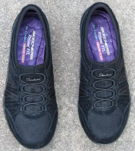 SKECHERS WOMENS RELAXED Fit Savvy Nobodys Fool Black Memory Foam