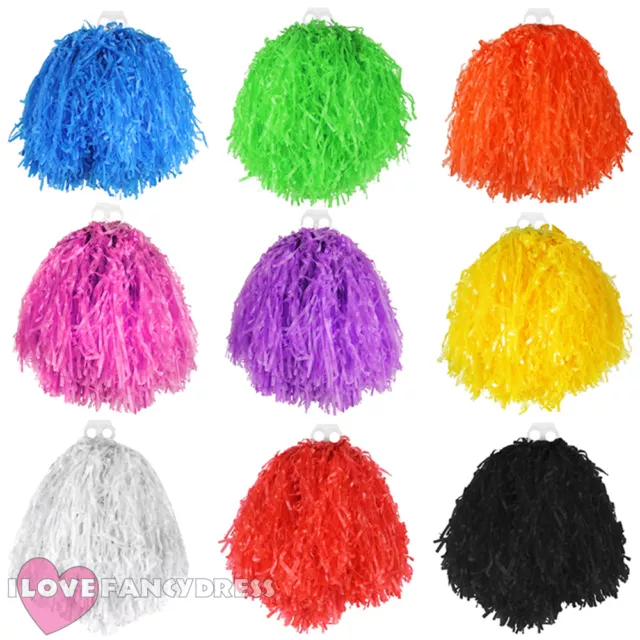 Pom Poms Pair Of Large 10" Coloured Cheerleader Shakers Usa Sports Dance School