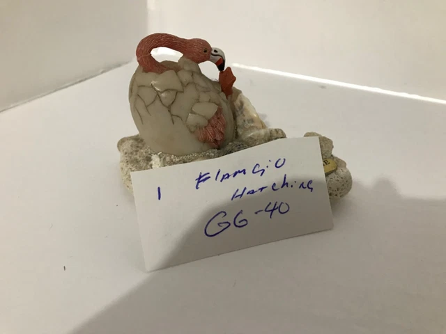3” Flamingo Hatching From An Egg Resin Composite Figurine Made in the Bahams