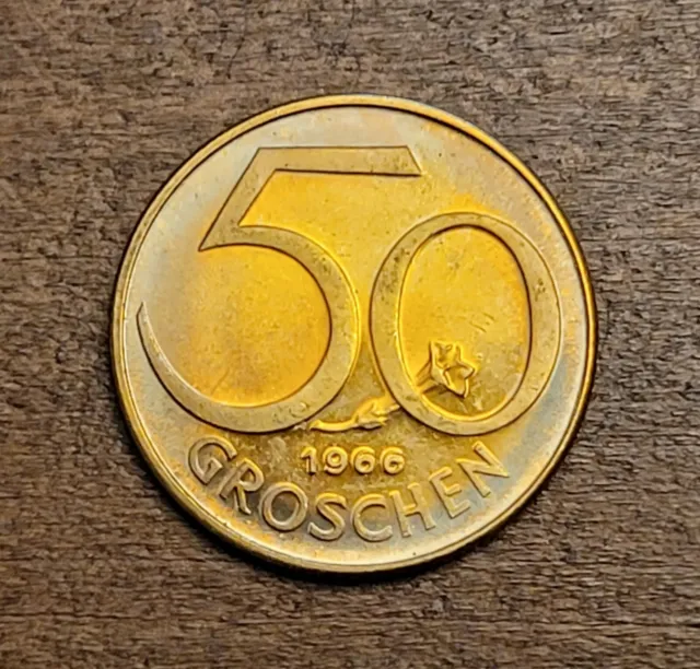 1966 Austria 50 Groschen Proof Coin - HIGH GRADE - #014