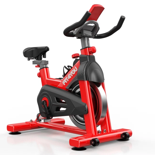 Exercise Bike Indoor Cycling Home Gym Workout Cardio Fitness LCD Monitor Red