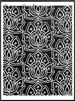 NEW Stencil Girl Products, Stencil, Lacy Lotus Repeat, 9"x12", L432