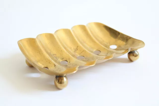 antique brass soap holder dish tray | sternau victorian footed soap dish holder
