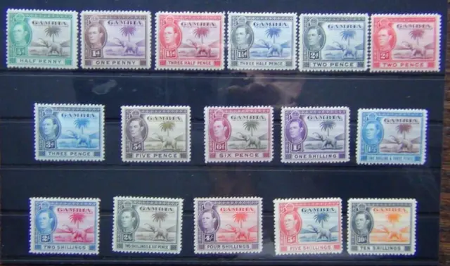 Gambia 1938 - 1946 set to 10s MM SG150 - SG161