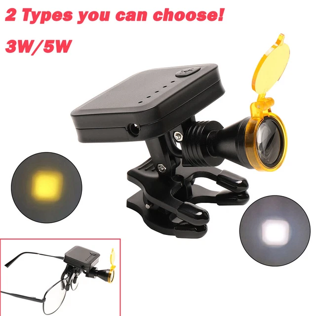 Dental 3W/5W LED Wireless Headlight 4 Gear Adjustable Brightness Optical Filter