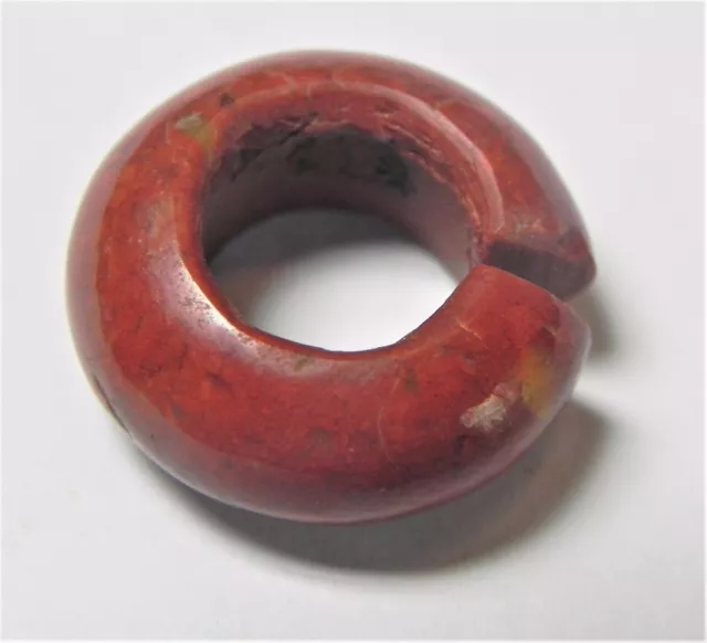 Zurqieh-Af1039- Ancient Egypt, 18Th Dynasty, Red Jasper Hair Ring. 1400 B.c